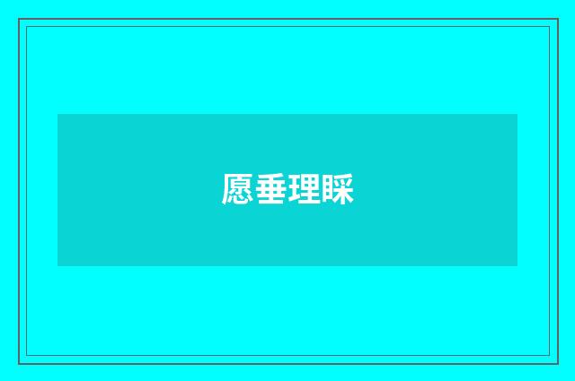 愿垂理睬