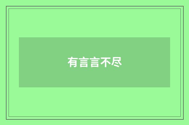 有言言不尽