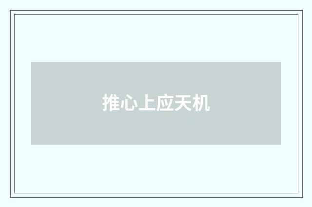 推心上应天机