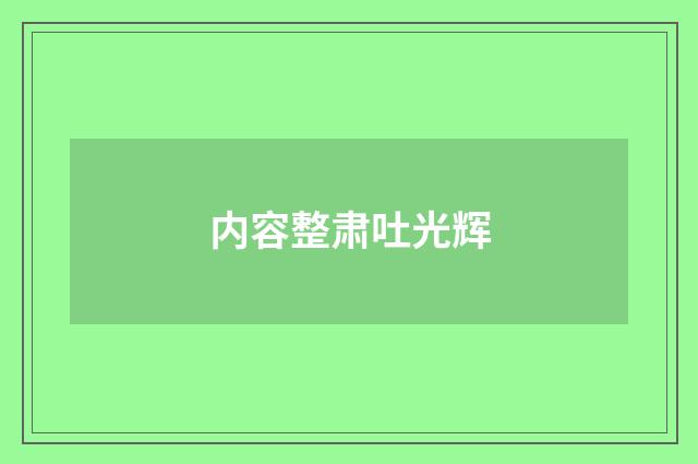 内容整肃吐光辉