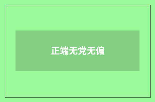 正端无党无偏