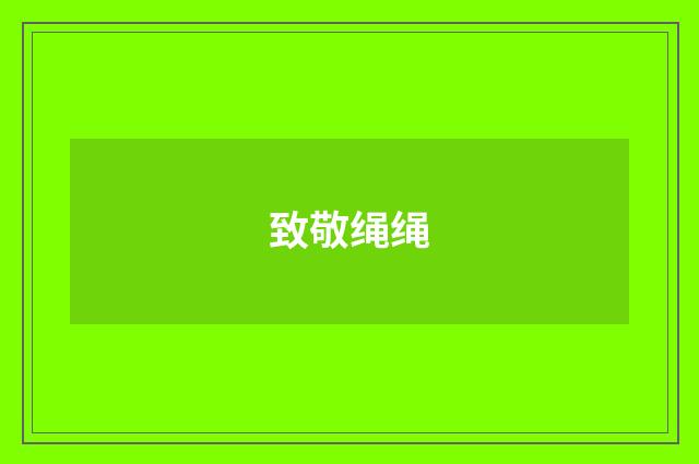 致敬绳绳