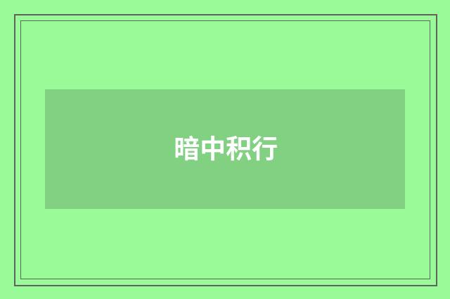 暗中积行