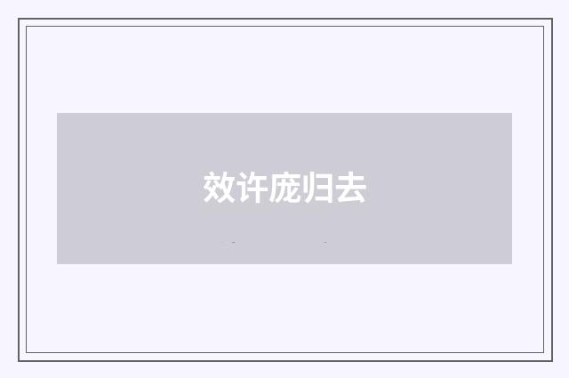 效许庞归去