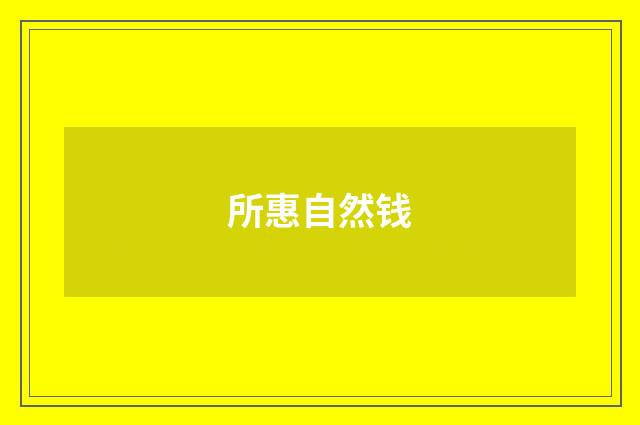所惠自然钱