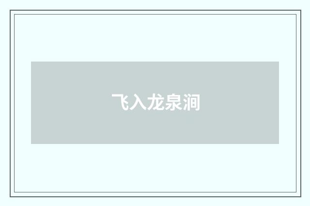 飞入龙泉涧