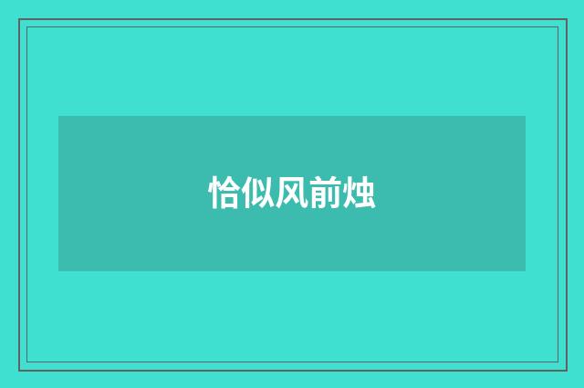 恰似风前烛