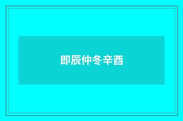 即辰仲冬辛酉