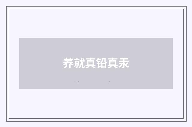 养就真铅真汞