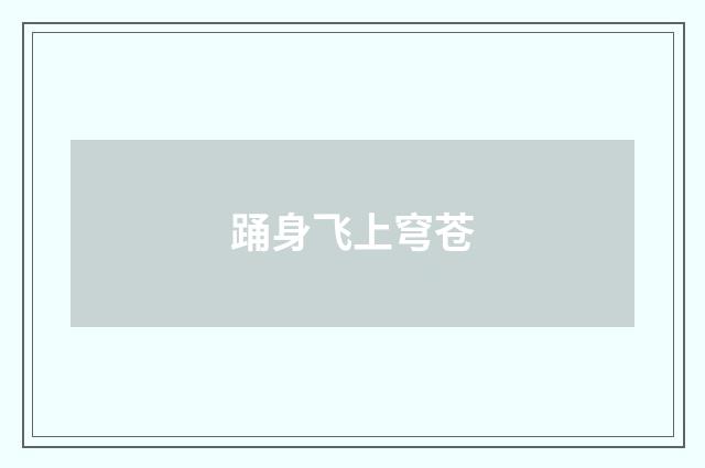 踊身飞上穹苍