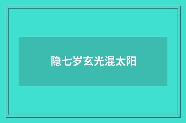 隐七岁玄光混太阳