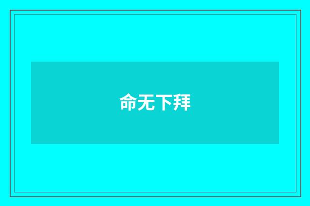 命无下拜