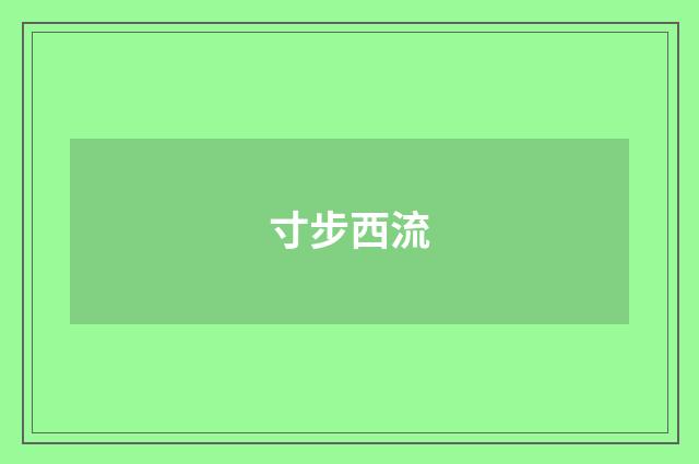 寸步西流