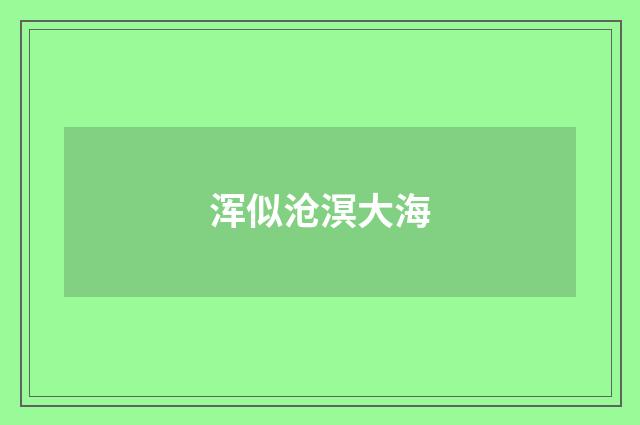 浑似沧溟大海