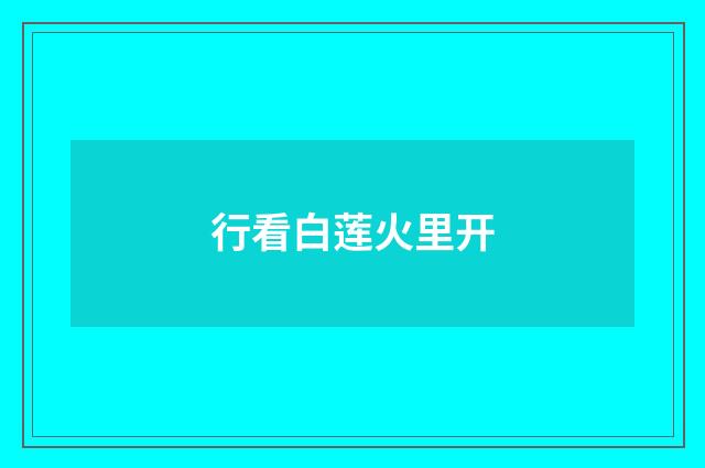 行看白莲火里开