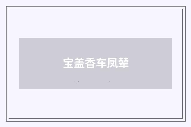 宝盖香车凤辇