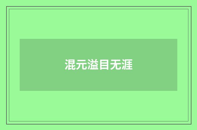 混元溢目无涯