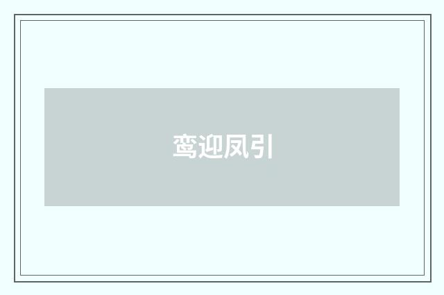 鸾迎凤引