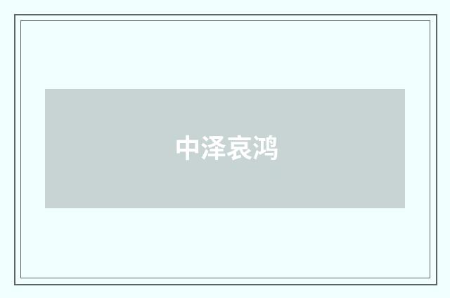 中泽哀鸿