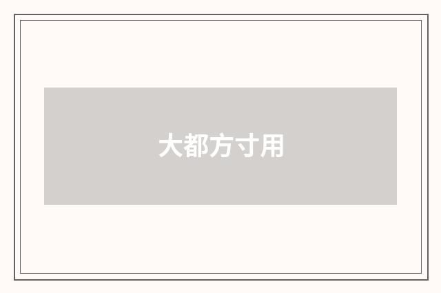 大都方寸用