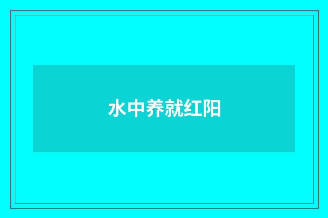 水中养就红阳
