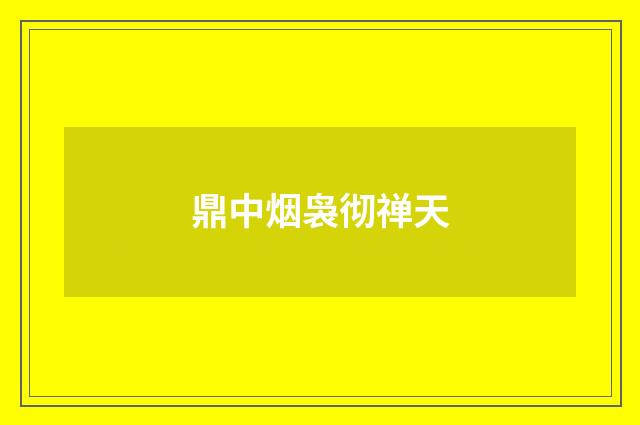 鼎中烟袅彻禅天