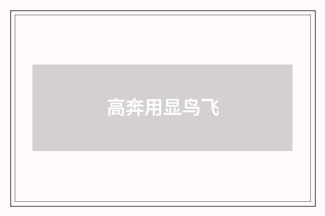 高奔用显鸟飞