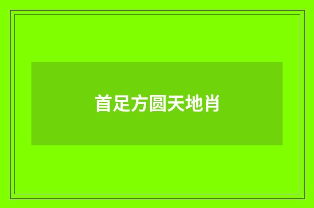首足方圆天地肖