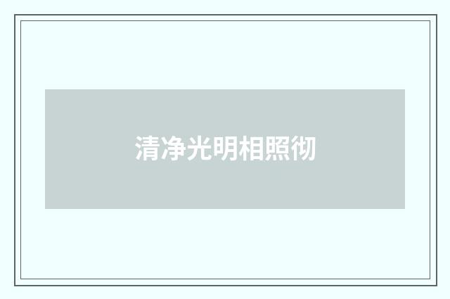 清净光明相照彻