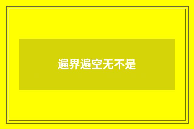 遍界遍空无不是