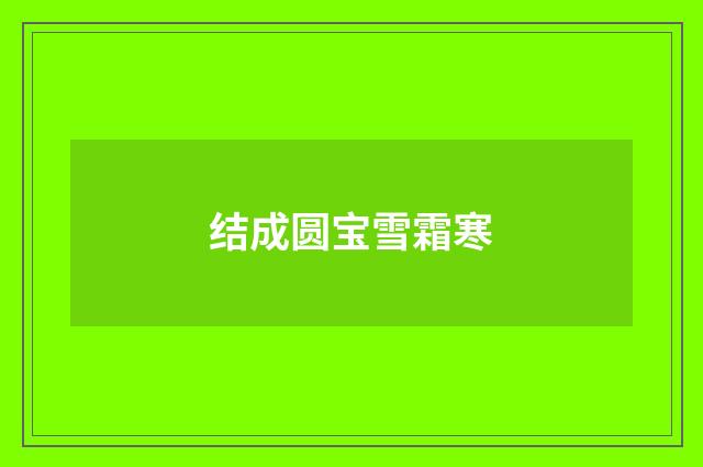 结成圆宝雪霜寒