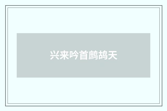 兴来吟首鹧鸪天