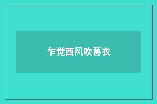 乍觉西风吹葛衣