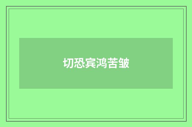 切恐宾鸿苦皱