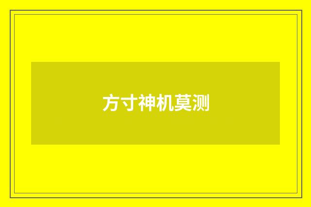 方寸神机莫测
