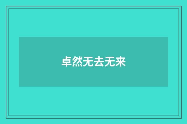 卓然无去无来