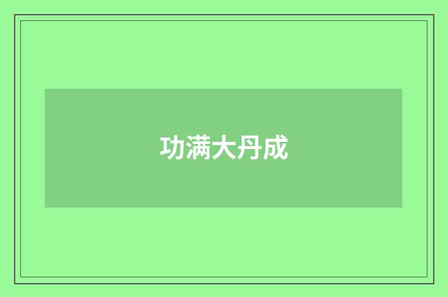 功满大丹成
