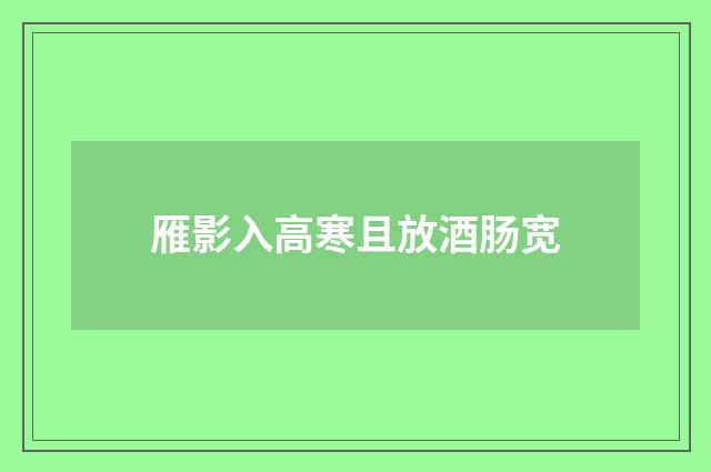 雁影入高寒且放酒肠宽