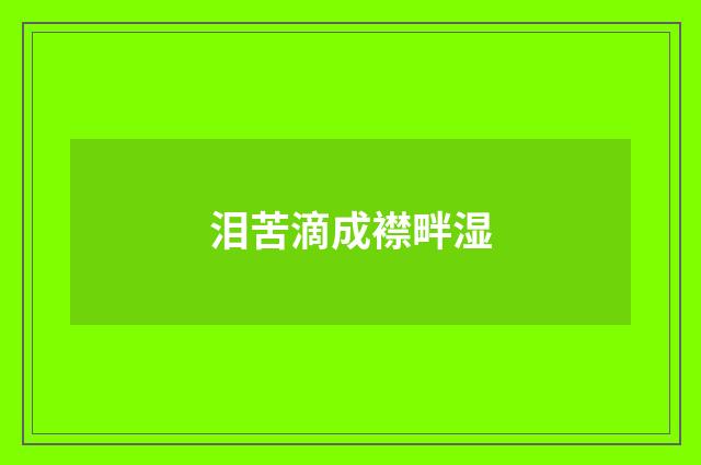 泪苦滴成襟畔湿