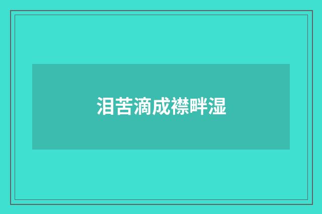 泪苦滴成襟畔湿