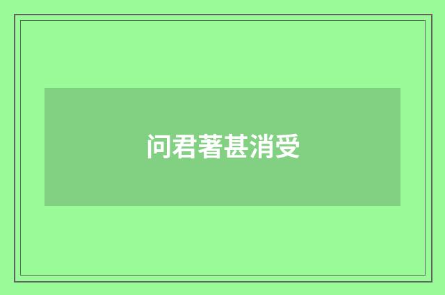 问君著甚消受