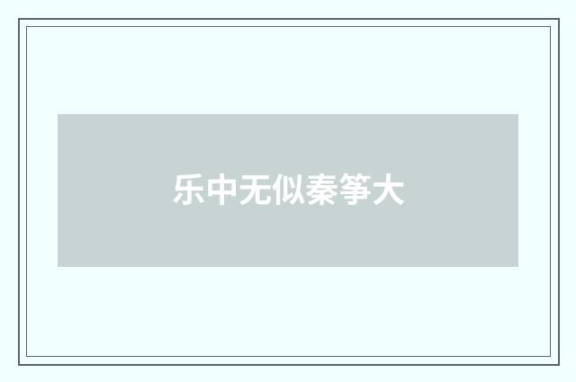 乐中无似秦筝大