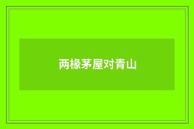 两椽茅屋对青山