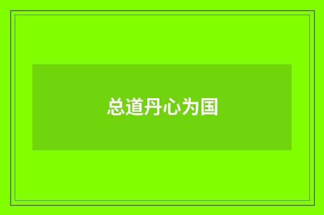 总道丹心为国