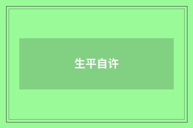生平自许