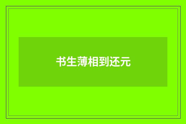 书生薄相到还元