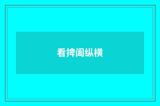 看捭阖纵横