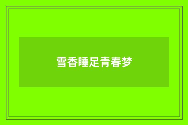 雪香睡足青春梦