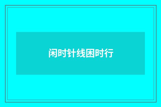 闲时针线困时行