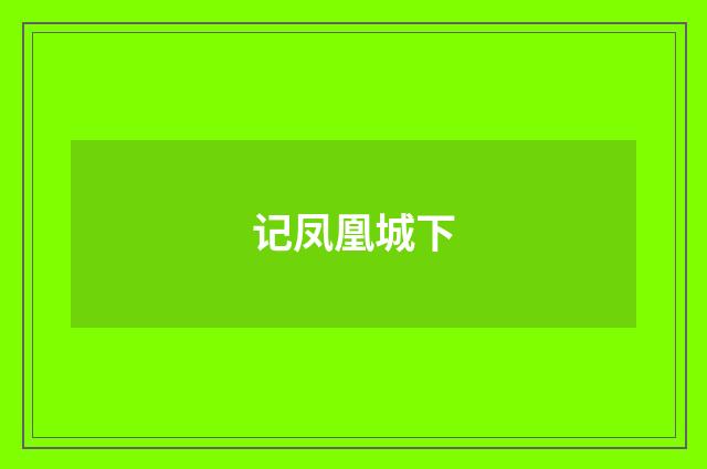 记凤凰城下